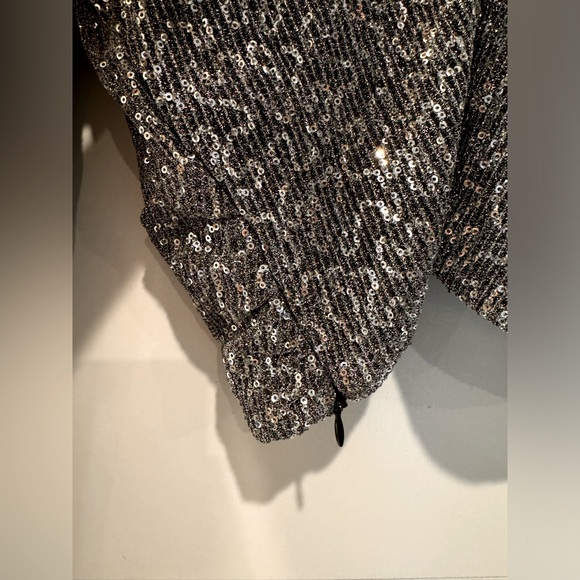 Zara Sequin Vneck Crop Top - Picture 4 of 6